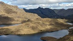 highland lake and mountain landscape
