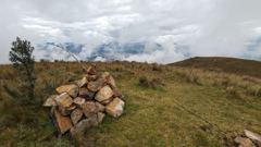 rock cairn on hill