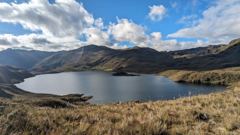 highland lake and mountain landscape