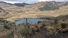 highland lake among rolling hills