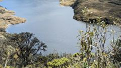 highland lake and mountain landscape