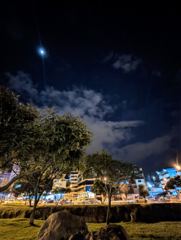 night sky over city or park