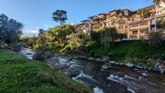 river corridor and apartments