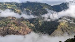 cloudy mountain canyon
