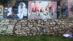 mural with people figures