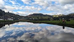 lake reflection landscape
