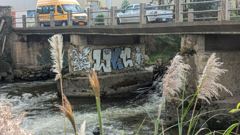 urban river and mural