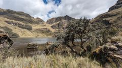 highland lake and mountain landscape