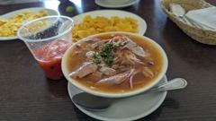 bowl of soup on table