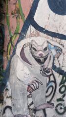 black and white mural detail