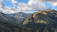 sunlit mountain ridge