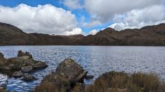 highland lake and mountain landscape