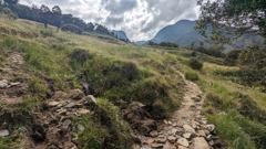 rocky trail valley view