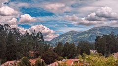 colorful clouds over mountains