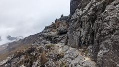 rock wall and highland slope