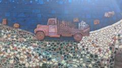 painted mural with truck
