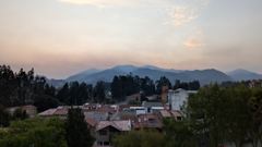 town at sunset