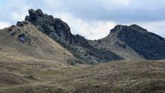 rock peaks in grassland