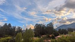 dramatic sky over mountains